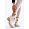 PL5 Bottes En Cuir Pour Femmes Avec Décoration Maley Beige Clair