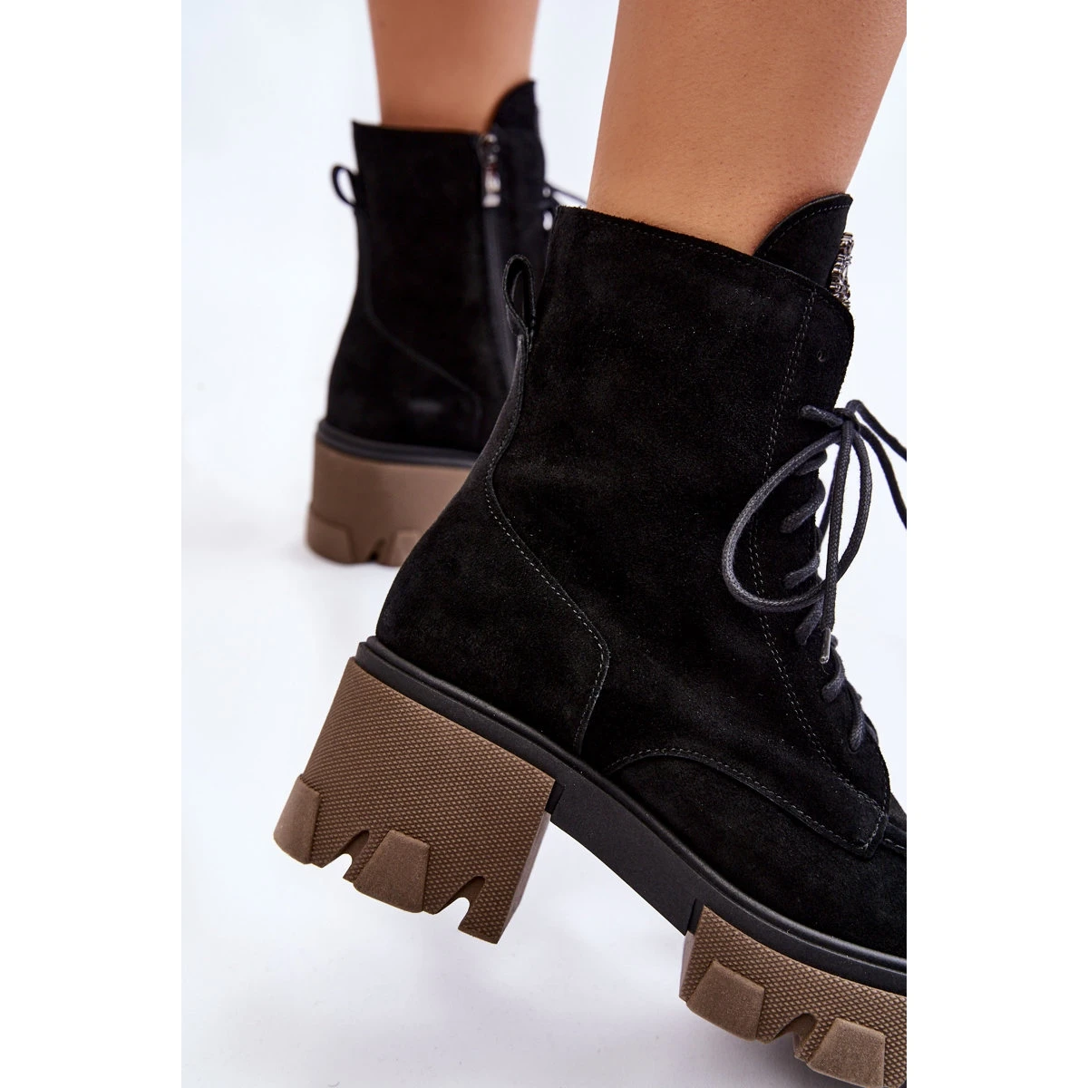 PL5 Bottes Trappeur Chaudes En Suède Pour Femmes Noir Rehin Le Noir 5 PL5 Bottes Trappeur Chaudes En Suède Pour Femmes Noir Rehin Le Noir – Image 5