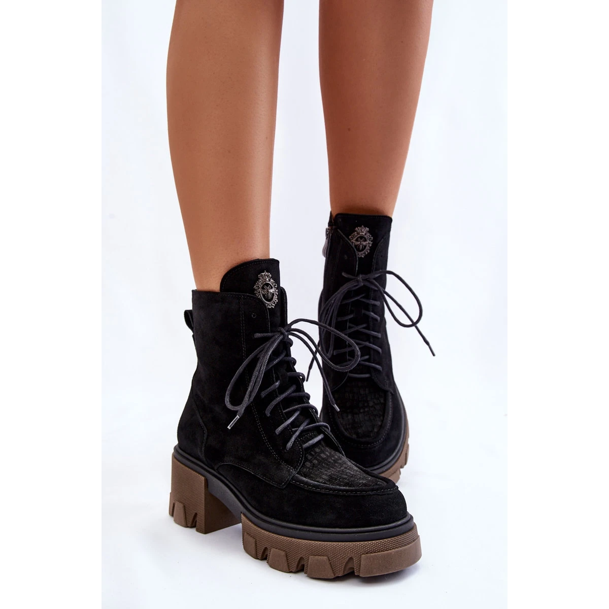 PL5 Bottes Trappeur Chaudes En Suède Pour Femmes Noir Rehin Le Noir 7 PL5 Bottes Trappeur Chaudes En Suède Pour Femmes Noir Rehin Le Noir – Image 7