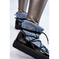 PM1 Bottes De Neige à Lacets à La Mode Pour Femmes Bleu Carrios -Lumière Écarlate Bottes pm1 bottes de neige a lacets a la mode pour femmes bleu carrios 10 2000x2000 1