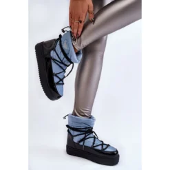 PM1 Bottes De Neige à Lacets à La Mode Pour Femmes Bleu Carrios -Lumière Écarlate Bottes pm1 bottes de neige a lacets a la mode pour femmes bleu carrios 4 2000x2000 1