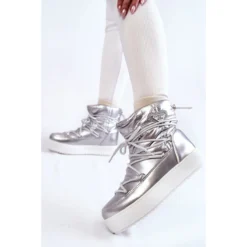 PM1 Bottes De Neige à Lacets à La Mode Pour Femmes En Argent Carrios -Lumière Écarlate Bottes pm1 bottes de neige a lacets a la mode pour femmes en argent carrios 4 2000x2000 1