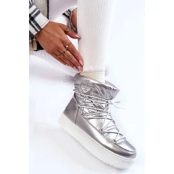 PM1 Bottes De Neige à Lacets à La Mode Pour Femmes En Argent Carrios -Lumière Écarlate Bottes pm1 bottes de neige a lacets a la mode pour femmes en argent carrios 6 2000x2000 1