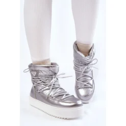 PM1 Bottes De Neige à Lacets à La Mode Pour Femmes En Argent Carrios -Lumière Écarlate Bottes pm1 bottes de neige a lacets a la mode pour femmes en argent carrios 7 2000x2000 1