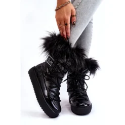 PM1 Bottes De Neige à Lacets Pour Femmes Noir Santero Le Noir -Lumière Écarlate Bottes pm1 bottes de neige a lacets pour femmes noir santero le noir 3 2000x2000 1