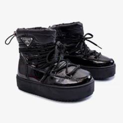 PM1 Bottes De Neige Isolées Pour Enfants Noir Colina Le Noir