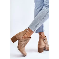 PM1 Bottes Découpées En Daim Beige Layne -Lumière Écarlate Bottes pm1 bottes decoupees en daim beige layne 9 2000x2000 1