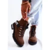 PS1 Bottes Chaudes En Daim Avec Une Ceinture Marron Foncé Aurelio Brun