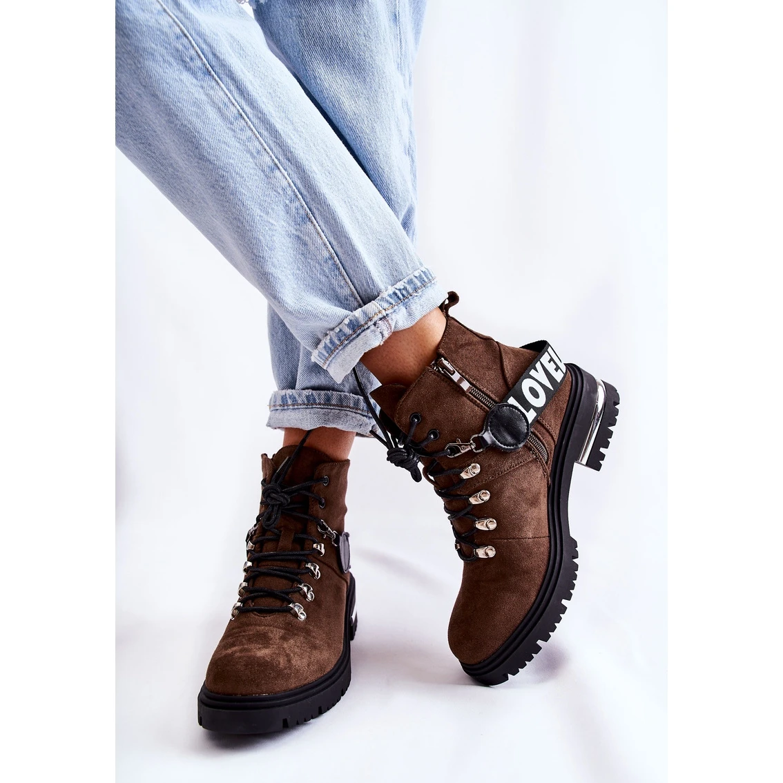 PS1 Bottes Chaudes En Daim Avec Une Ceinture Marron Foncé Aurelio Brun 5 PS1 Bottes Chaudes En Daim Avec Une Ceinture Marron Foncé Aurelio Brun – Image 5