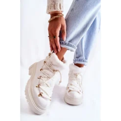 PS1 Bottes Chaudes En Eco-cuir Trappers Blanc Arisa Blanche