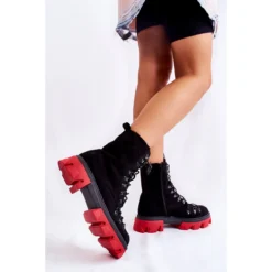 PS1 Bottes De Travail En Daim Chaudes Nouées Noires Et Rouges Pierro Le Noir -Lumière Écarlate Bottes ps1 bottes de travail en daim chaudes nouees noires et rouges pierro le noir 4 2000x2000 1