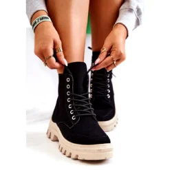 PS1 Bottes En Daim à Nouer Ouragan Noir Le Noir