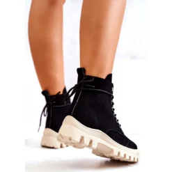 PS1 Bottes En Daim à Nouer Ouragan Noir Le Noir -Lumière Écarlate Bottes ps1 bottes en daim a nouer ouragan noir le noir 4 2000x2000 1