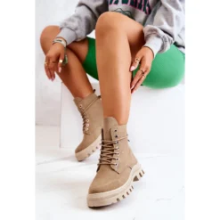 PS1 Bottes En Daim Nouées Hurricane Beige Foncé -Lumière Écarlate Bottes ps1 bottes en daim nouees hurricane beige fonce 4 2000x2000 1