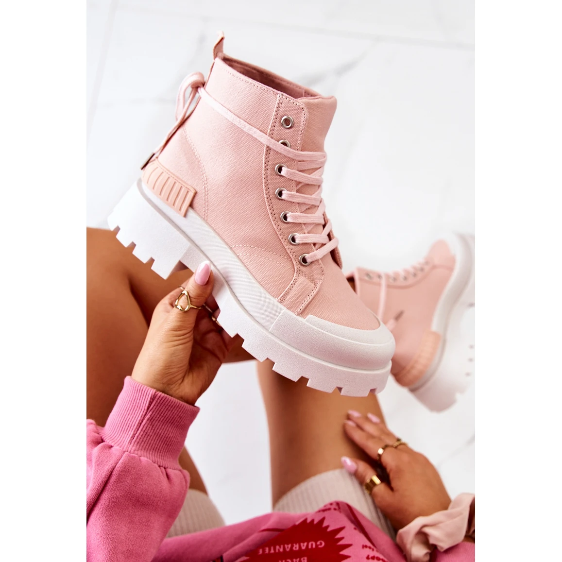 PS1 Bottes Nouées Roses Faithfull 1 PS1 Bottes Nouées Roses Faithfull