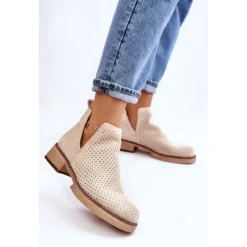 PS1 Bottes Talons Plats Ajourés Suède Angie Beige -Lumière Écarlate Bottes ps1 bottes talons plats ajoures suede angie beige 3 2000x2000 1