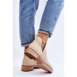 PS1 Bottes Talons Plats Ajourés Suède Angie Beige -Lumière Écarlate Bottes ps1 bottes talons plats ajoures suede angie beige 7 2000x2000 1