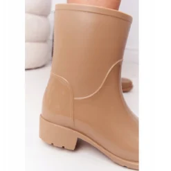 PS1 Shiny Galoches Bottes Jodhpur Beige Rainy Day