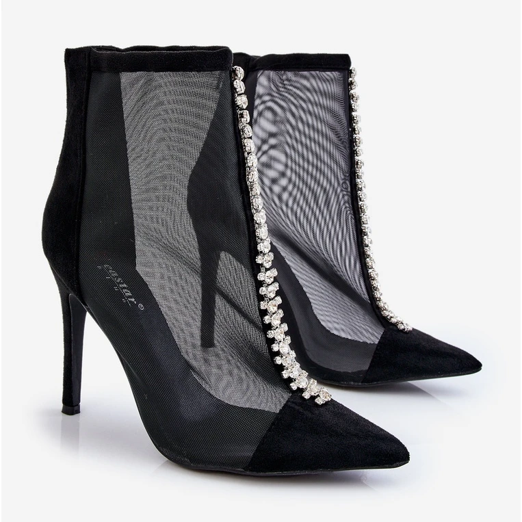 PS2 Bottes à Talons Hauts Pour Femmes à La Mode Avec Maille Noire Rummi 13 PS2 Bottes à Talons Hauts Pour Femmes à La Mode Avec Maille Noire Rummi – Image 13