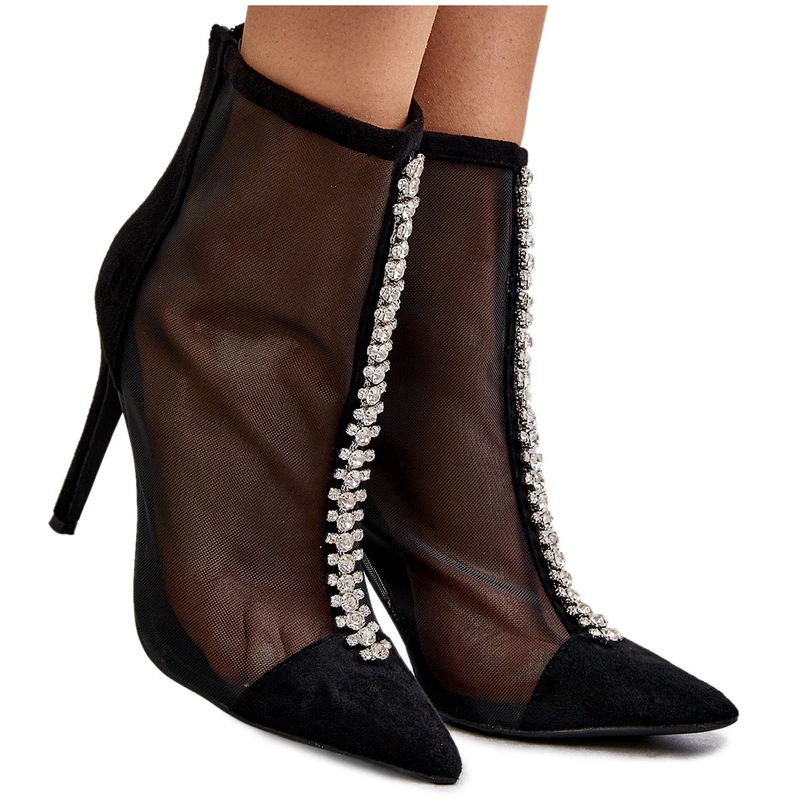 PS2 Bottes à Talons Hauts Pour Femmes à La Mode Avec Maille Noire Rummi 14 PS2 Bottes à Talons Hauts Pour Femmes à La Mode Avec Maille Noire Rummi – Image 14