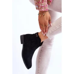 S.Barski Bottes à Talon Plat En Daim Pour Femmes Black Liana Le Noir -Lumière Écarlate Bottes s barski bottes a talon plat en daim pour femmes black liana le noir 4 2000x2000 1