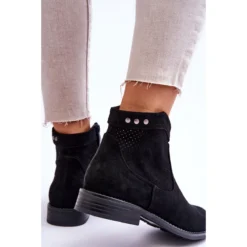 S.Barski Bottes à Talon Plat En Daim Pour Femmes Black Liana Le Noir -Lumière Écarlate Bottes s barski bottes a talon plat en daim pour femmes black liana le noir 5 2000x2000 1