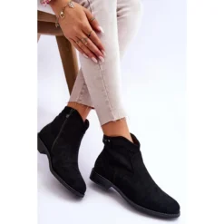 S.Barski Bottes à Talon Plat En Daim Pour Femmes Black Liana Le Noir -Lumière Écarlate Bottes s barski bottes a talon plat en daim pour femmes black liana le noir 7 2000x2000 1