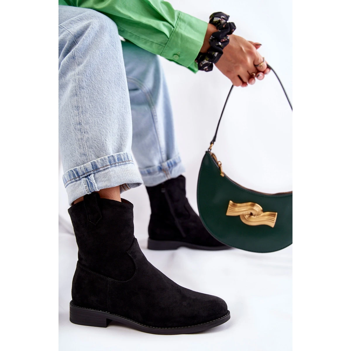 S.Barski Bottes à Talon Plat En Daim Pour Femmes Noir Fiorenz Le Noir 4 S.Barski Bottes à Talon Plat En Daim Pour Femmes Noir Fiorenz Le Noir – Image 4