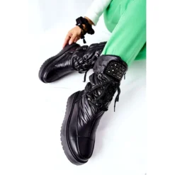 S.Barski Bottes De Neige Chaudes Noires Pour Femmes Chardonnay Le Noir