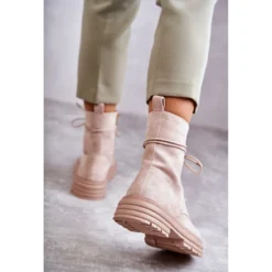 S.Barski Bottes En Daim Pour Femmes Attachées Beige Afra -Lumière Écarlate Bottes s barski bottes en daim pour femmes attachees beige afra 3 2000x2000 1