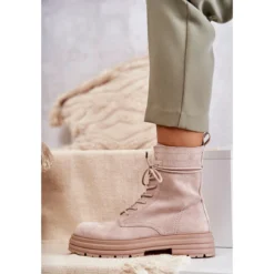 S.Barski Bottes En Daim Pour Femmes Attachées Beige Afra -Lumière Écarlate Bottes s barski bottes en daim pour femmes attachees beige afra 4 2000x2000 1