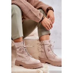 S.Barski Bottes En Daim Pour Femmes Attachées Beige Afra -Lumière Écarlate Bottes s barski bottes en daim pour femmes attachees beige afra 6 2000x2000 1