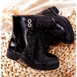 S.Barski Bottes Enfant Laquées Chaudes Noir Semissa Le Noir ['le Noir'] -Lumière Écarlate Bottes s barski bottes enfant laquees chaudes noir semissa le noir le noir 5 2000x2000 1