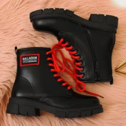 S.Barski Bottes Isolées Noires Pour Filles De S. Bararski Le Noir Rouge -Lumière Écarlate Bottes s barski bottes isolees noires pour filles de s bararski le noir rouge 4 2000x2000 1