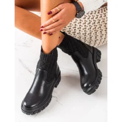 Seastar Bottes Confortables Avec Une Chaussette Le Noir