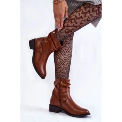 Sergio Leone Bottes à Talon Plat Froissées Pour Femmes Marron Sersa Brun -Lumière Écarlate Bottes sergio leone bottes a talon plat froissees pour femmes marron sersa brun 3 2000x2000 1