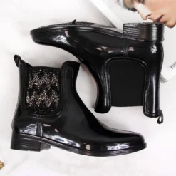 T.Sokolski Bottes Galoches Femme Jodhpur Avec Zircons Cubiques Noir T. Sokolski Le Noir -Lumière Écarlate Bottes t sokolski bottes galoches femme jodhpur avec zircons cubiques noir t sokolski le noir 3 2000x2000 1
