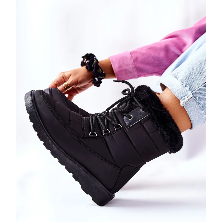 Vinceza Bottes De Neige Hautes Avec Fourrure Noir Haneta Le Noir 2 Vinceza Bottes De Neige Hautes Avec Fourrure Noir Haneta Le Noir – Image 2