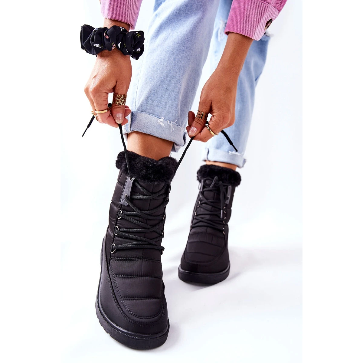 Vinceza Bottes De Neige Hautes Avec Fourrure Noir Haneta Le Noir 4 Vinceza Bottes De Neige Hautes Avec Fourrure Noir Haneta Le Noir – Image 4