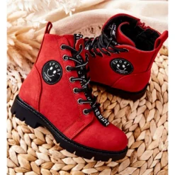 Vinceza Bottes Enfant Workery Rouge Mini Aspen -Lumière Écarlate Bottes vinceza bottes enfant workery rouge mini aspen 4 2000x2000 1