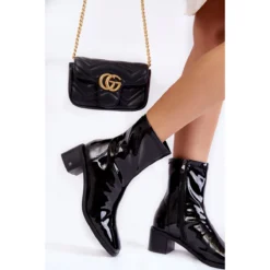 Vinceza Bottes Laquées à Talon Pour Femme Espace Noir Le Noir -Lumière Écarlate Bottes vinceza bottes laquees a talon pour femme espace noir le noir 5 2000x2000 1