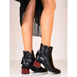 W. Potocki Bottes Pour Femmes à La Mode Sur Le Poteau Noir De Potocki Le Noir