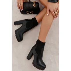 WS1 Bottes En éco-cuir Pour Femmes Avec Une Chaussette Noir Adalyn Le Noir -Lumière Écarlate Bottes ws1 bottes en eco cuir pour femmes avec une chaussette noir adalyn le noir 5 2000x2000 1