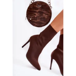 WS1 Bottes Hautes Pour Femmes Avec Une Chaussette Sur Un Talon Aiguille Luisell Brown Brun -Lumière Écarlate Bottes ws1 bottes hautes pour femmes avec une chaussette sur un talon aiguille luisell brown brun 5 2000x2000 1