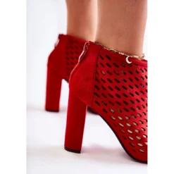 WT1 Bottes Jenissa En Daim Ajouré Rouge -Lumière Écarlate Bottes wt1 bottes jenissa en daim ajoure rouge 5 2000x2000 1