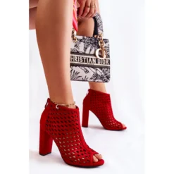 WT1 Bottes Jenissa En Daim Ajouré Rouge -Lumière Écarlate Bottes wt1 bottes jenissa en daim ajoure rouge 7 2000x2000 1